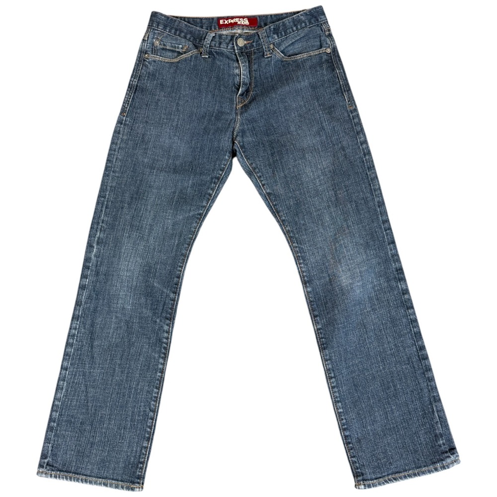 Express Men's Jeans Rocco‎ 30x30 Slim Straight Leg Dark Wash Blue Denim Y2K 90s